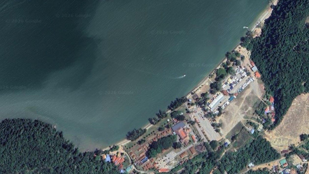 Satellite view of a coastal setting